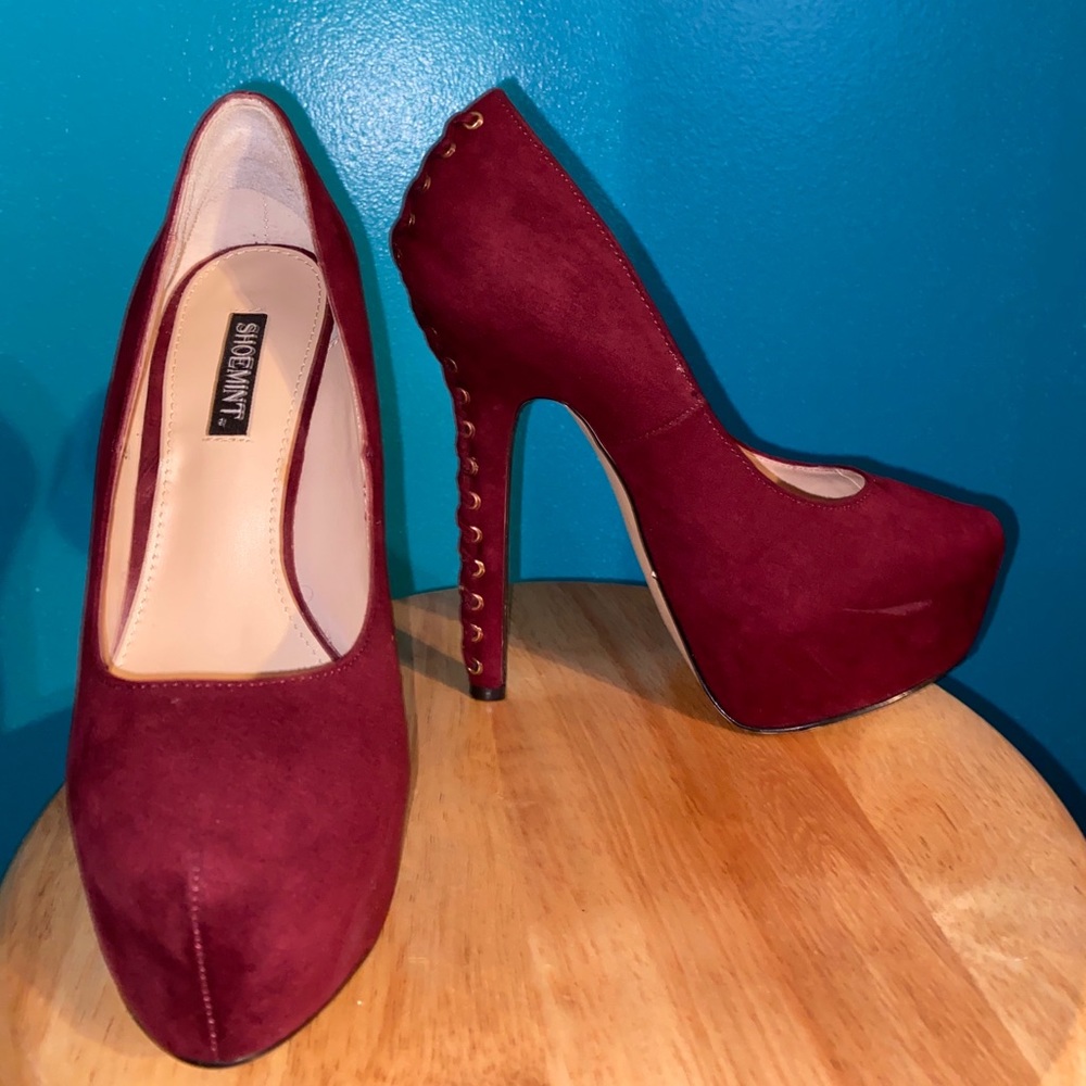 ShoeMint Burgundy Stilettos 6